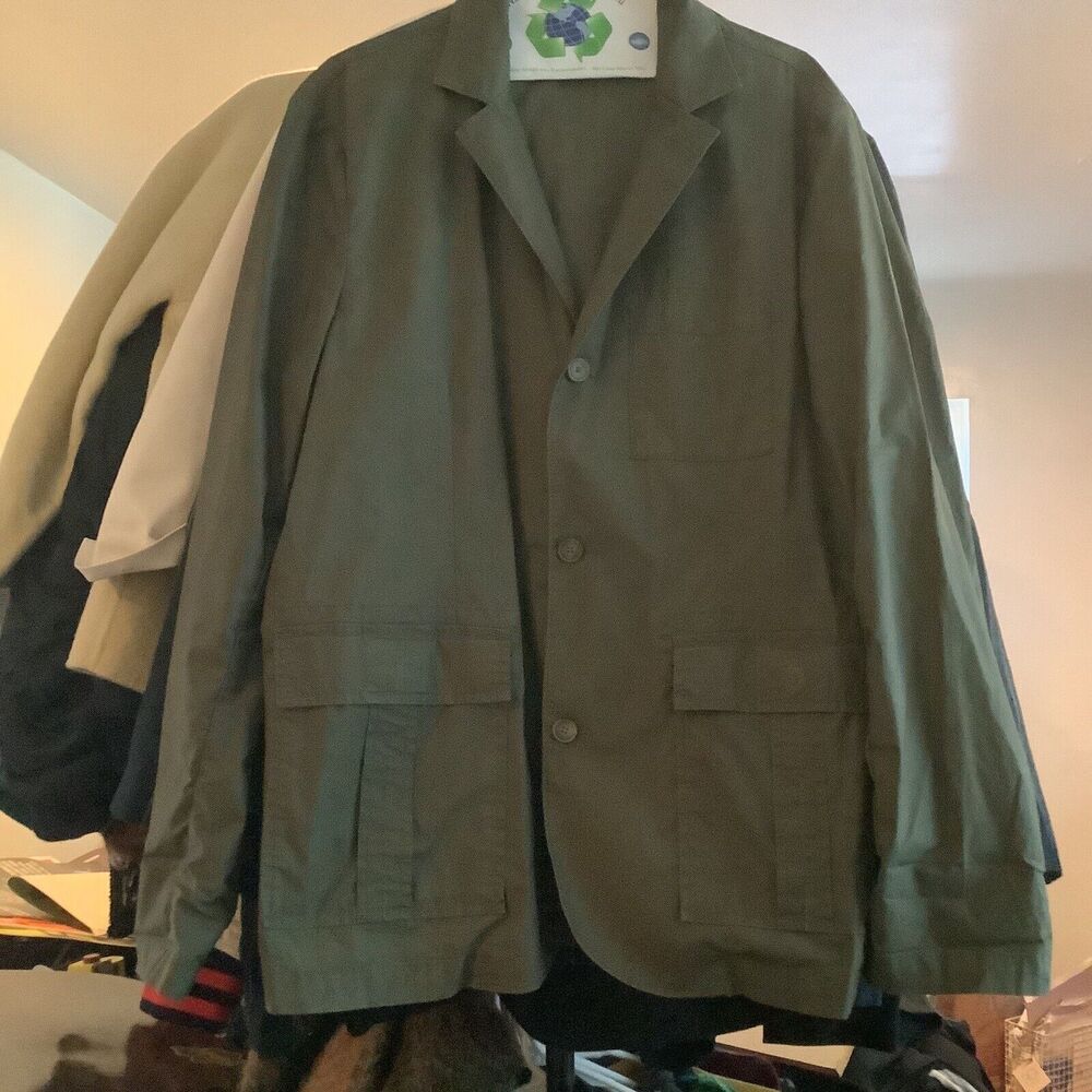 Scalpers coat jacket blazer green army high quality denim clothing size 50